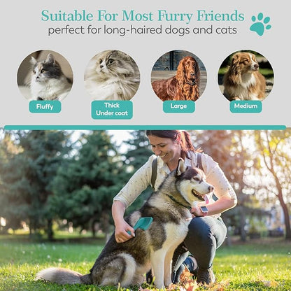 Dog Slicker Brush For Grooming Pet Hair, Best Brushes For Golden & Poodle, Skin Friendly Deshedding Grooming Tool For Dogs, Long Short Haired Brushes For Dogs & Cats, Pet Double Sided Pin Brush