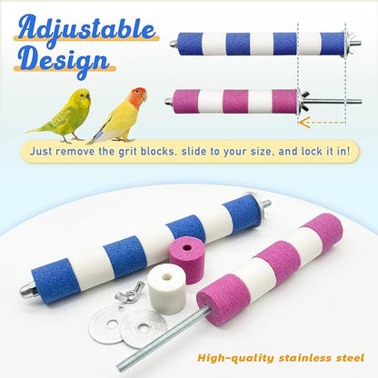 Bird Perches for Cage Bird Cage Accessories Toys Parrot Sand Paw Grinding Stick for Budgies Lovebirds Cockatiels Conures Quakers Small to Medium Birds