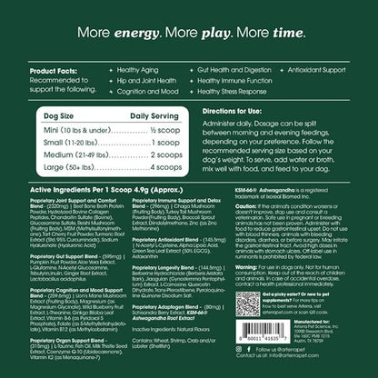 Adult Dog Powder Supplement & Food Topper  46 Ingredients for Gut, Immune & Brain Health  Daily Longevity Multivitamin for Whole Body Wellness | 60 Scoops