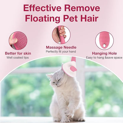 Self Cleaning Slicker Brush for Dogs & Cats, Grooming Dog Brush Cat Brush Haired Dogs, Pet Supplies Accessories, Pink