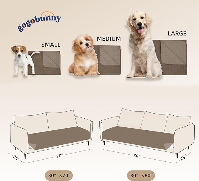 gogobunny 100% Double Sided Waterproof Dog Blanket Soft Pet Bed Cover Reversible Protect Furniture Couch Sofa Car for Puppy Cat Kids (Dark Walnut/Light Walnut, 30x80 Inch (Pack of 1))
