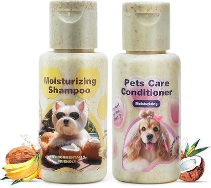 Dog Shampoo and Conditioner, Dog Hypoallergenic Shampoo for Dog Sensitive Skin and Dog Itching Skin Relief, Dog Shampoo for Smelly Dogs, Balance The Ph of Your Dog's Skin（Net 2.03 FLOz ）