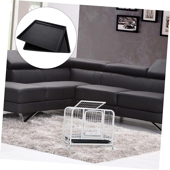 2pcs Tray Crates Kennel 36 Inch Dog Crate Hamster Cage Pan Crate Pans Suitcase Stand Cages for Dogs Indoor Black Shoes Dog Cage Rabbit Potty Pet Cage Stainless Steel Metal