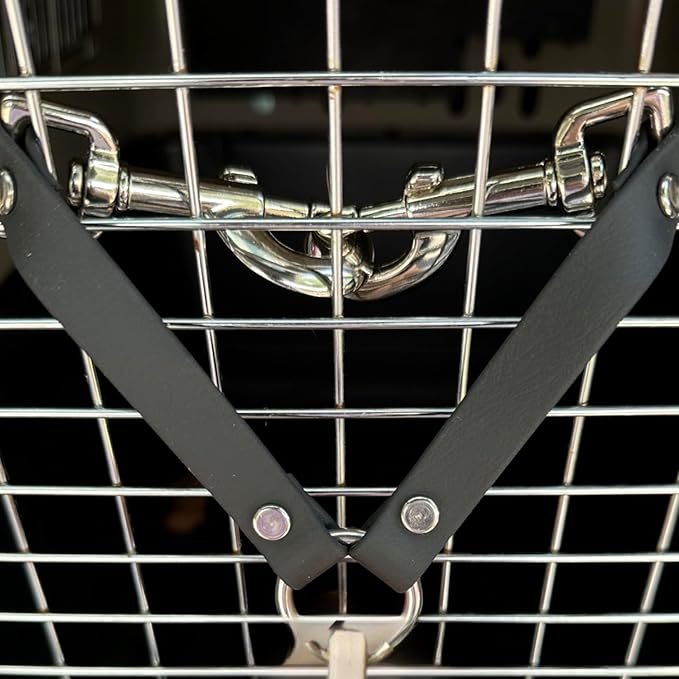 SparkDog Collars Dog Crate Fan Hanger, HotDawg Utility Strap, BioThane Ryobi P3320 Fan Hanger for Ruffland Dog Kennel, Bucket Holder Utility Strap - Made in The USA (Snaps Black)