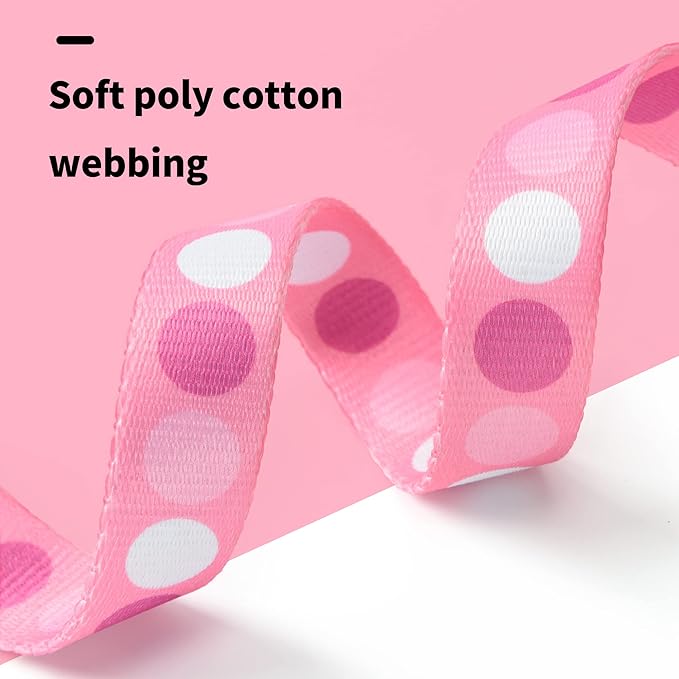 Mile High Life Dog Collar | Cute Puppy Collars | Lightweight Girl Dog Collar | Soft Boy Dog Collars | w Geometric Plaid Wave Line Pattern (Pink Big Dots, Medium)