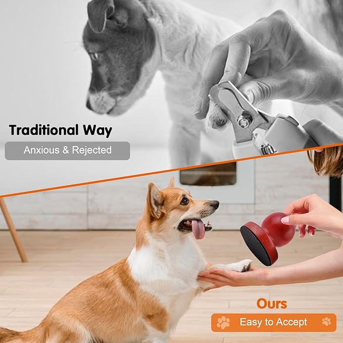 Dog Nail File Dog Scratch Board for Nails Wooden Handicraft Cat Dog Nail Scratch Pad with 4 Pcs Replaceable Sandpaper Dog Trainning Accessories Stress Free Nail Filing for Dogs(Chocolate)