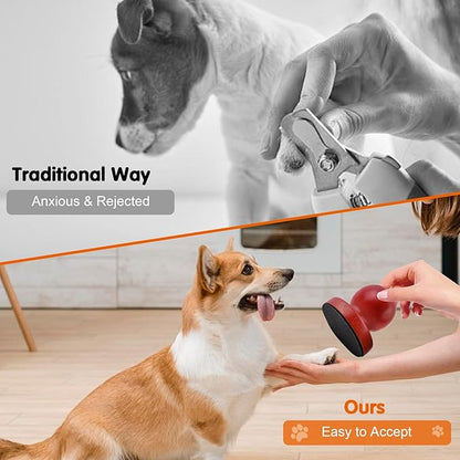 Dog Nail File Dog Scratch Board for Nails Wooden Handicraft Cat Dog Nail Scratch Pad with 4 Pcs Replaceable Sandpaper Dog Trainning Accessories Stress Free Nail Filing for Dogs(Chocolate)