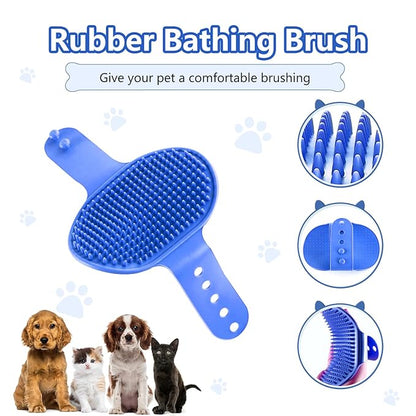 Dog Paw Cleaner, Medium, Blue - Effective, Safe, Portable Silicone Bristles Cleaning Brush. A Great Gift. Includes Free Bath Brush and 90-day Guarantee. For Active Dog Owners