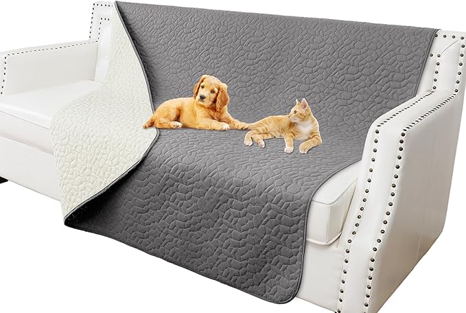 Waterproof Dog Blanket, Washable Anti-Slip Pet Couch Covers for Sofa,Pet Hair Resistant Blankets Bed Chair Furniture Couch Protector for Dogs-68x82,Darkgrey