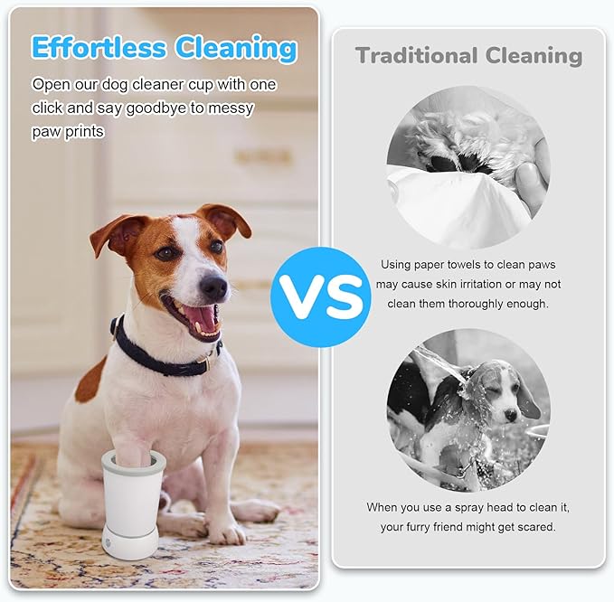 Dog Washer, Electric Dog Foot Washer with Two Speeds, Portable USB Rechargeable Dog Cleaner Cup, Automatic Cleaner for Dogs Small Medium Large Cats (Built in 600mAh Battery)