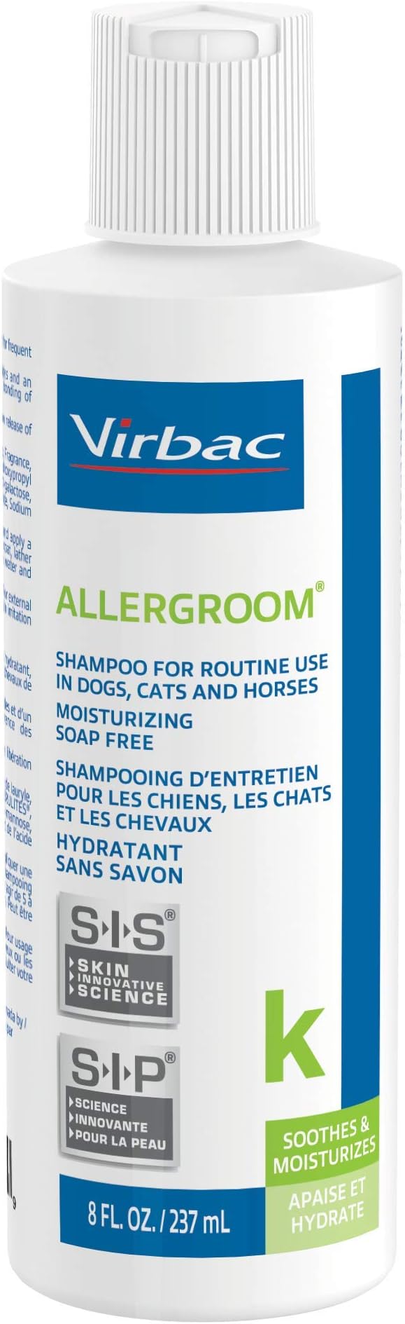 Virbac Allergroom Pet Shampoo For Dogs, Cats & Horses (8 oz) - For Normal or Dry Skin