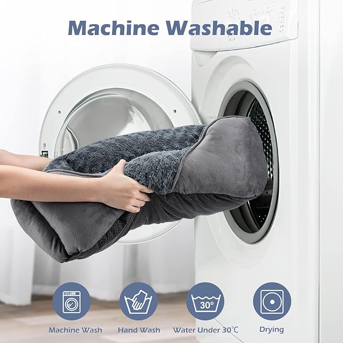 INVENHO Large Dog Bed for Large Medium Small Dogs, Rectangle Washable Dog Bed, Orthopedic Dog Bed, Soft Calming Sleeping Puppy Bed Durable Pet Cuddler with Anti-Slip Bottom L(30"x24"x9")