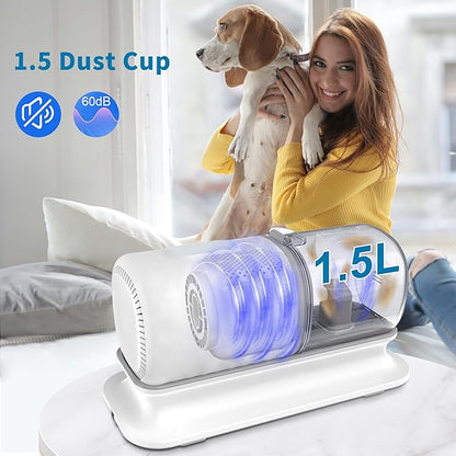Dog Grooming Kit, Pet Grooming Vacuum with Electric Clipper & 4 Combs, Pet Hair Grooming Shedding Brush, Cleaning and Crevice Tool with 1.5 L Dust Cup Dog Hair Vacuum Home Clean