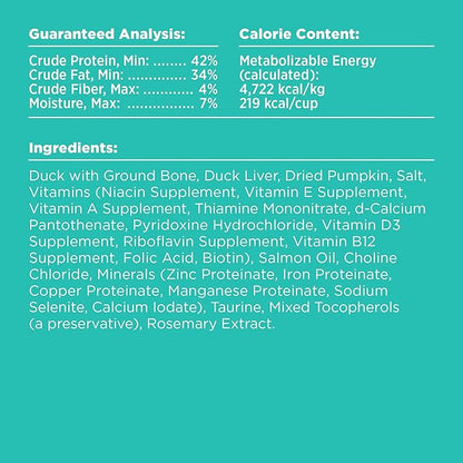 BIXBI Rawbble Freeze Dried Dog Food, Duck Recipe, 12 oz - 95% Meat and Organs, No Fillers - Pantry-Friendly Raw Dog Food for Meal, Treat or Food Topper - USA Made in Small Batches