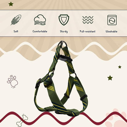 Dog Harness for Large Dogs Step-in Adjustable Dog Harness, Yellow Mix Green,L