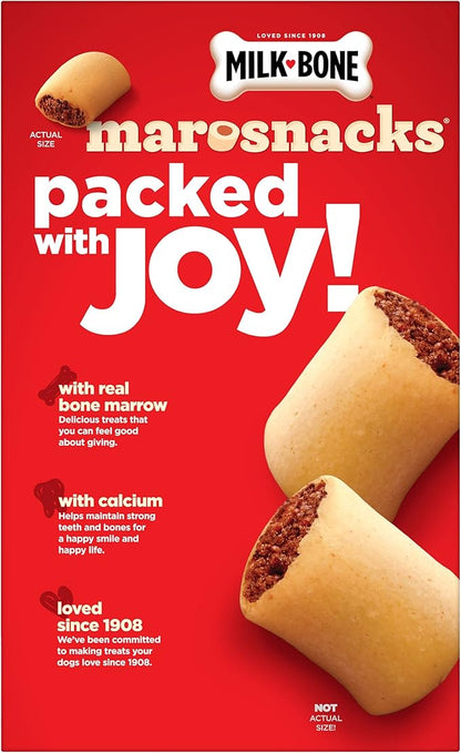 Milk-Bone MaroSnacks Dog Treats, Beef, 15 Ounce (Pack of 6) with Real Bone Marrow and Calcium