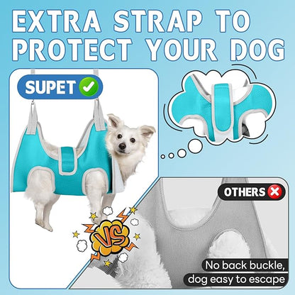 Supet Dog Grooming Hammock Harness for XL Dogs, Relaxation Dog Sling for Nail Trimming with Thick Fabric Back Support, Helper Dog Hammock for Nail Trimming Clipping