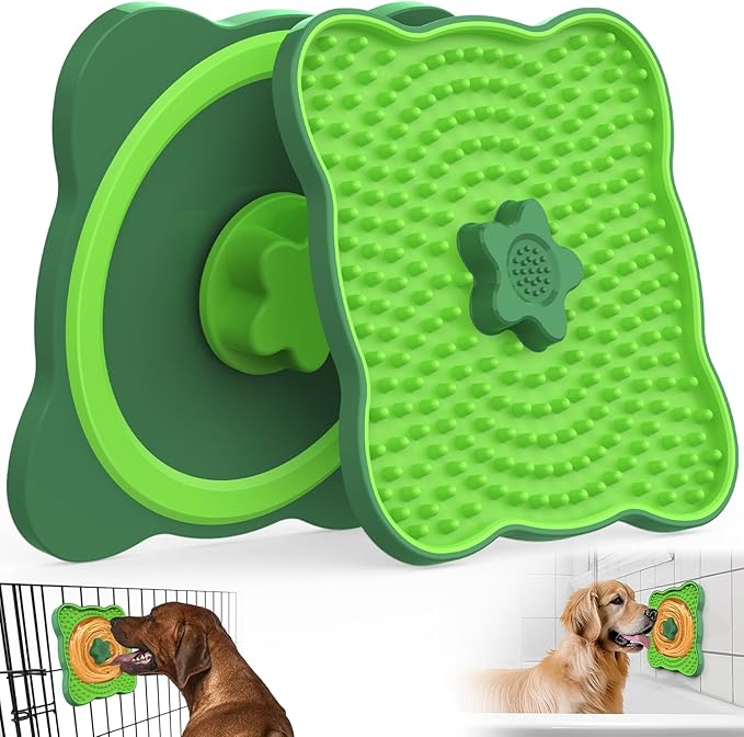 HOPET New Licking Mat for Dogs Crate, Interactive Large 7.1" Size Lick Mats for Boredom Relief & Anxiety Reduction, Soft & Safe Peanut Butter Lick Pad for Training(Flower-Shaped)