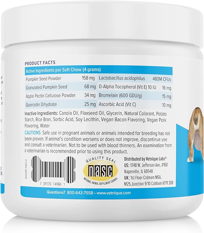 Glandex Anal Gland Soft Chew Treats with Pumpkin for Dogs Digestive Enzymes, Probiotics Fiber Supplement for Dogs Boot The Scoot (Pork Liver Chews, 60ct)