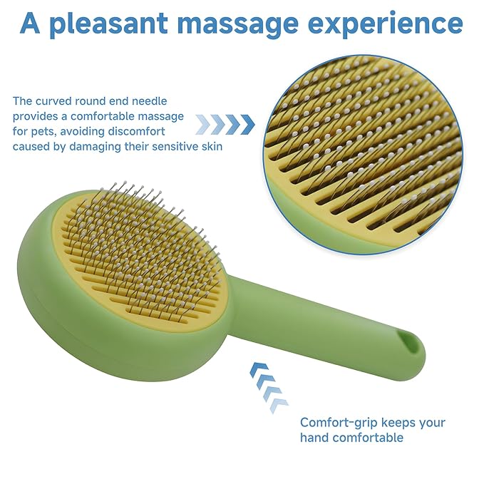 self-cleaning cat and dog grooming brush removal comb, cat brush and dog pet comb tool, used to remove loose and loose hair, tangled hair on mats