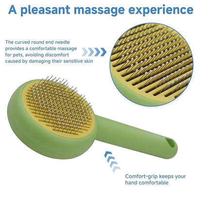 self-cleaning cat and dog grooming brush removal comb, cat brush and dog pet comb tool, used to remove loose and loose hair, tangled hair on mats