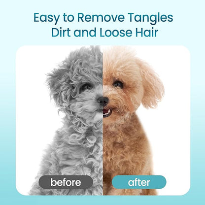 Fenice Peak Slicker Brush for Dogs Black Wooden Dog Brush Pet Comb for Poodles Goldendoodles Easy to Remove Tangles Dirt and Loose Hair Professional Dog Grooming Brush