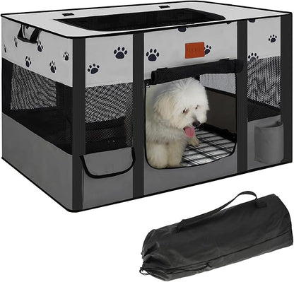 Portable Dog Playpen,Cat Playpen Pet Delivery Room,Portable Kennel Tent Game Pens Suitable for All Medium/Small Pets Metal Dog Crate,with Dog Pee Pad Carring Bag for Indoor/Outdoor Travel