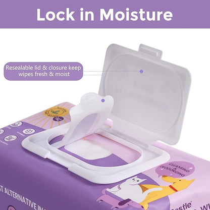 Dog Wipes, 100 Count Pet Grooming Wipes, Conditioning Shine Coat, Cleaning and Deodorizing, Pet Wipes for Dogs & Cats, for Sensitive Skin (Lavender)