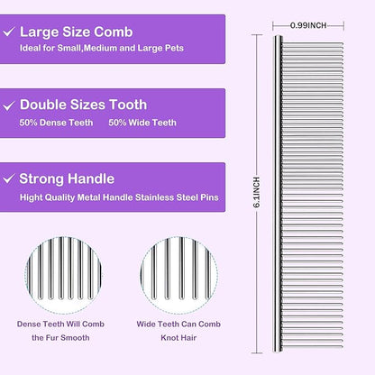 Dog Slicker Brush for Goldendoodles & Golden Doodle Brush for Grooming Kit - Dog Brush for Goldendoodle, Labradoodle, Poodles - Pet Hair Brush for Short & Medium Haired Dogs -Small (Purple)