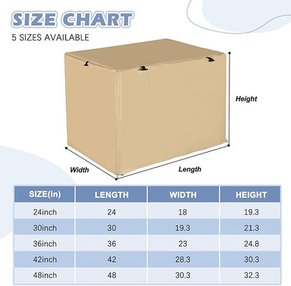 Akinerri Dog Crate Cover - Double Door Waterproof Pet Kennel Cover, Durable 600D Polyester Protective Cage Cover for 24/30/36/42/48 Inch Dog Crate - Beige