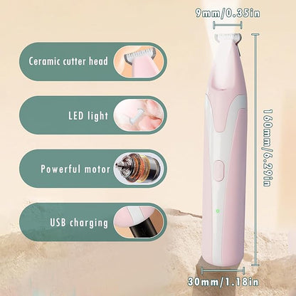 Dog Paw Trimmer, Paw Trimmer for Dogs, Multifunctional Waterproofing Pet Hair Trimmer for Dogs, Electric Pet Paw Trimmer, Cat Paw Trimmer with LED Light, for Paws Eyes Ears Face Rump