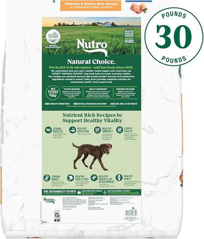 Nutro Natural Choice Large Breed Puppy Dry Dog Food, Chicken and Brown Rice Recipe, 30 lbs.