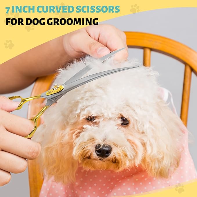 7" Curved Dog Grooming Scissors