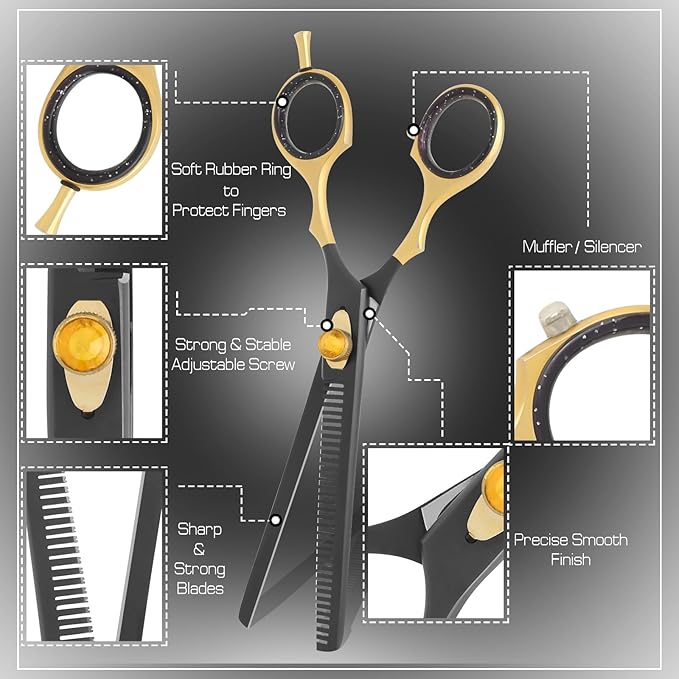 Dog Grooming Scissor,7 Professional Thinning Shear for Dogs with 34 Teeth, Japanese Stainless Steel, Blender Scissors for Dogs, Cats and other Pets with Adjustable Screw