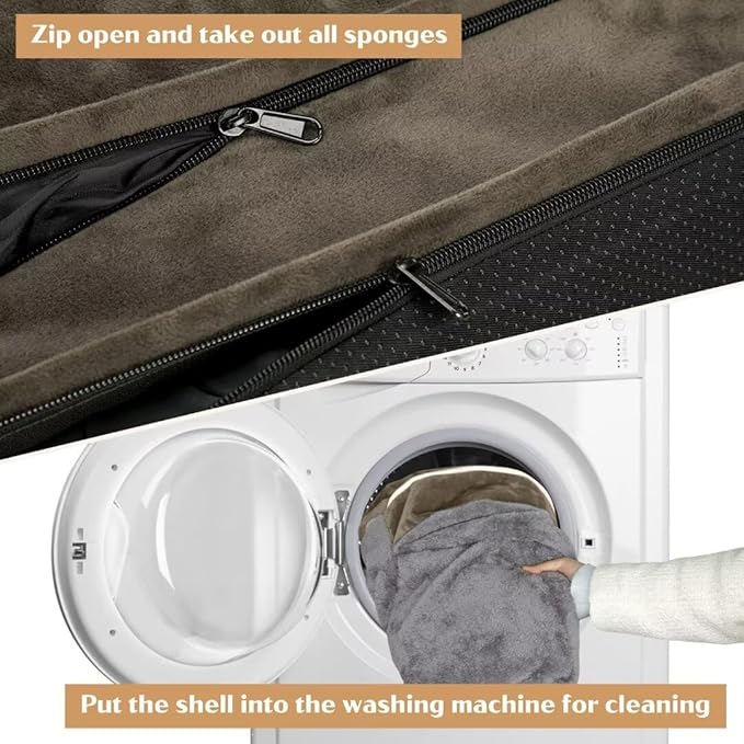 Orthopedic Memory Foam Dog Bed, Cooling Dog Bed, Dog Beds for Extra Large Dogs, XL Dog Bed with Removable Cover, Waterproof Pet Bed Large with Bolster(X-Large,Olive Green)