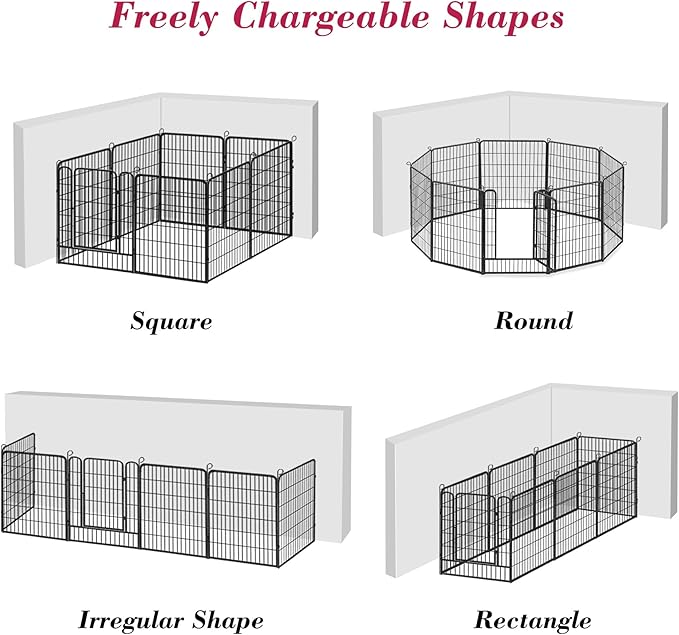 Dog Playpen, 40 inch Height 10 Panels Heavy Duty Dog Fence Pet Playpen with Door, Anti-Rust Dog Exercise Pen with Lock, Portable Pet Fence Outdoor for Yard RV Camping