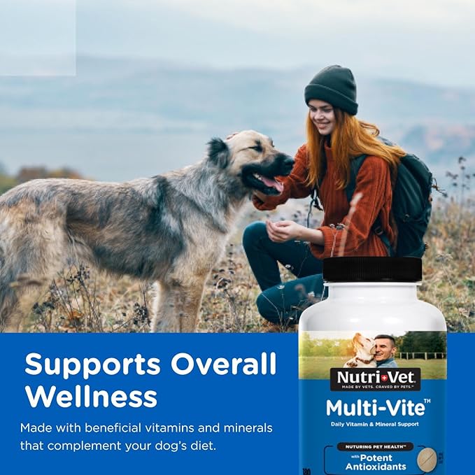 Nutri-Vet Multi-Vite Chewables for Adult Dogs, Daily Dog Vitamins & Minerals, Supports Balanced Diet, Pet Multivitamin, Supports Joint, Immune, and Cardiovascular Health in Canines, 60 Count