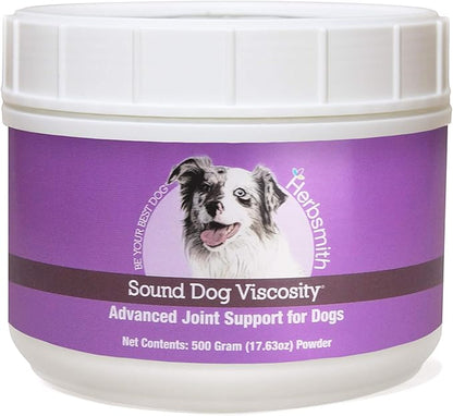 Herbsmith Sound Dog Viscosity  Advanced Joint Support for Dogs  Veterinarian Recommended Glucosamine for Dogs, Hyaluronic Acid, Chondroitin, MSM  Natural Arthritis Pain Relief  500g Powder