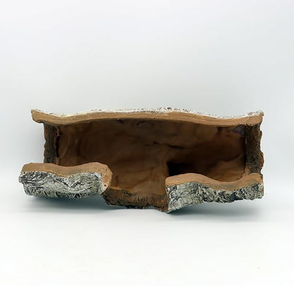 JIHAQUA Aquarium Resin Bark Terrarium Decor, Lizard, Snake or Reptile Hide,Lizard, Spider and Aquarium Fish Hide Cave (Medium Bark A)