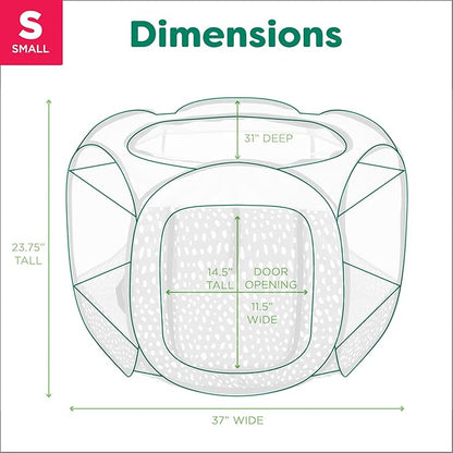 Furhaven Portable Dog Playpen Cat Tent, Pet Playground/Kennel Foldable Indoor Outdoor Zippered Puppy Crate - Gray Pebbles, Small