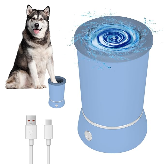 Dog Paw Cleanerï¼_utomatic paw cleaner For dogs, Type-c Charging, Designed For Small To Medium Sized Dogs ï¼_asy To Carryï¼_eeps Homes Clean (blue)