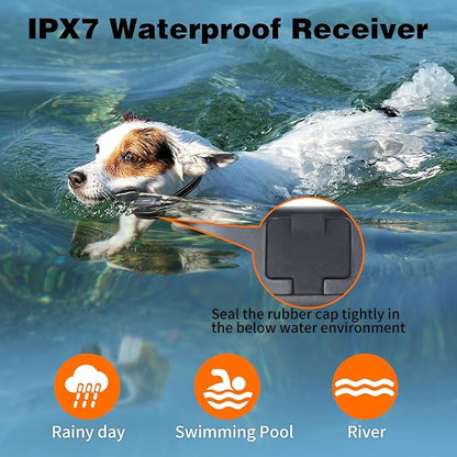 Dog Training E-Collar, 4 Modes: Beeping, Vibrating, Safe Stimulating, Boost Stimulating, Remote Control Range 1/2 Mile, Rechargeable, (15-120lbs), Waterproof IPX7, Security Lock