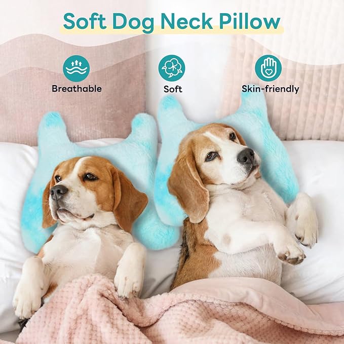 T'CHAQUE Dog Pillow Bed Cat Pillows for Indoor Cats Soft Dog Calming Pillow for Small Dogs Anxiety Relief Comfort Dog Neck Pillow Pet Sleeping Improve Pet Calming Toy for Upper Spine Support
