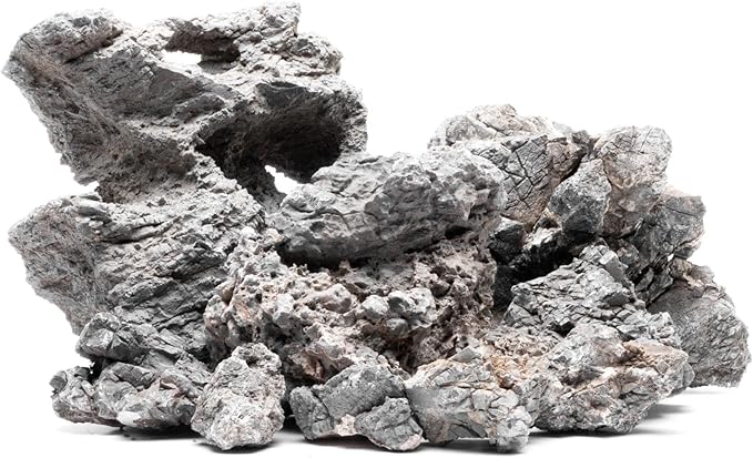 SubstrateSource Natural Stone for Aquarium, Terrarium, Paludarium, Reptile Enclosures - Set of Decorative Rocks for Landcapes, Aquascaping, Fish Tank Decor (Wolf Stone, 20 Pounds)