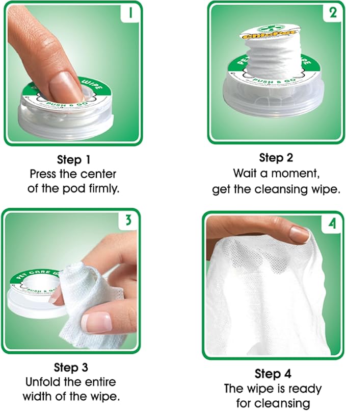 Push and User-Ready, On-The-Go Unscented Dog Wipes, Hypoallergenic Grooming Wipes Cleaning for Easy Use for Paws, Body and Butt, Pet Wipes Good for Sensitive Skin