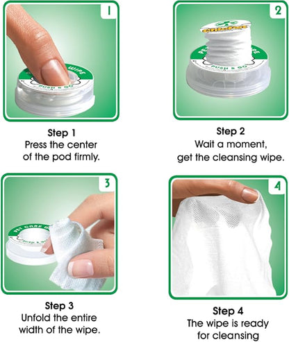 Push and User-Ready, On-The-Go Unscented Dog Wipes, Hypoallergenic Grooming Wipes Cleaning for Easy Use for Paws, Body and Butt, Pet Wipes Good for Sensitive Skin