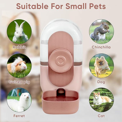 28oz Hanging Automatic Water Dispenserï¼_abbit Water Bottle,Bunny Guinea Pig Ferret Water Bowl for Cage,Suitable for Small Animal Puppies(Cage Grid Spacing Over 1.2'')