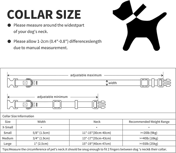 Mile High Life Dog Collar | Cute Puppy Collars | Lightweight Girl Dog Collar | Soft Boy Dog Collars | w Geometric Plaid Wave Line Pattern (Pink Dots, Large)