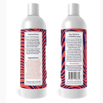 Petpost | Argan Shampoo for Dogs - Naturally Heals, Protects, & Rejuvenates Dog Dry Skin & Coat - Argan Oil and Aloe Formula 16 oz.