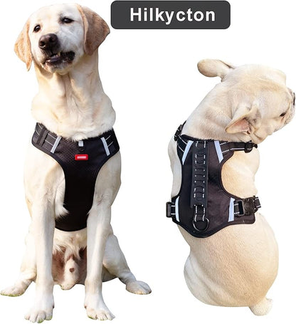 Dog Harness with Soft Handle, Adjustable and Breathable Dog Harness for Small Dogs No Pull, Reflective No Choke Dog Vest Harness, Easy to Put On Take Off(Black, S)